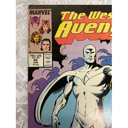 1342 - West coast avengers #45 (1989) 1st appearance of white vision. Bronze Age Marvel Comic.