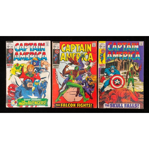 1151 - Captain America #116, #118, #119 (1969) 2nd and 3rd appearance of The Falcon. Key silver age Marvel ... 