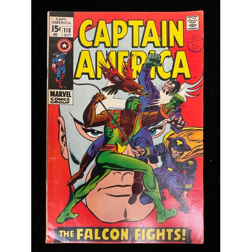 1151 - Captain America #116, #118, #119 (1969) 2nd and 3rd appearance of The Falcon. Key silver age Marvel ... 