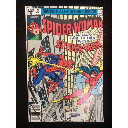 1330 - Spider-Woman volume 1 #2-4, #6-20, #22-24, #43, #44 (1978-82) Bronze Age Marvel comics. (22)