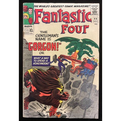 1161 - Fantastic Four #39, #44 (1965), Doctor Doom cover art, 1st appearance of Gorgon. Silver age Marvel c... 