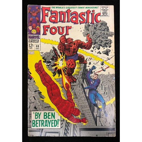 1163 - Fantastic Four #60, #69, #88, #90 (1967-69) Silver age Marvel comics. (4)