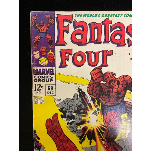 1163 - Fantastic Four #60, #69, #88, #90 (1967-69) Silver age Marvel comics. (4)