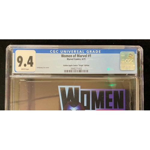 1315 - Women of Marvel #1 (2021) CGC Graded 9.4, Jeehyung Lee, Golden Apple Comics exclusive variant. Moder... 