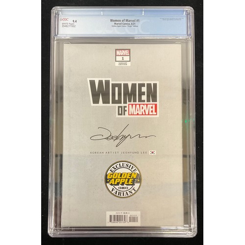 1315 - Women of Marvel #1 (2021) CGC Graded 9.4, Jeehyung Lee, Golden Apple Comics exclusive variant. Moder... 