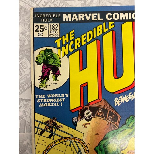 1365 - Incredible Hulk #182 (1974) 2nd appearance of Wolverine, Key Bronze Age Marvel comic.