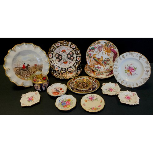 3 - Royal Crown Derby - 1128 Imari oval tray,  mallet vase,  trinket dish, pair of Derbyshire life and C... 