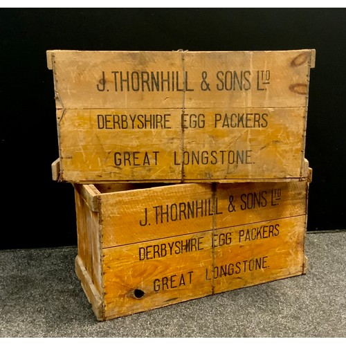 29 - Pair of J.Thornhill and sons Ltd Derbyshire egg packers, great Longstone - 34cm High x 66.5cm wide x... 