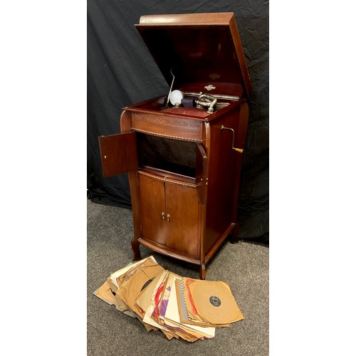 59 - An early 20th century oak cased Gilbert type 52 gramophone in cabinet, 110cm high, 52cm deep, c.1935... 