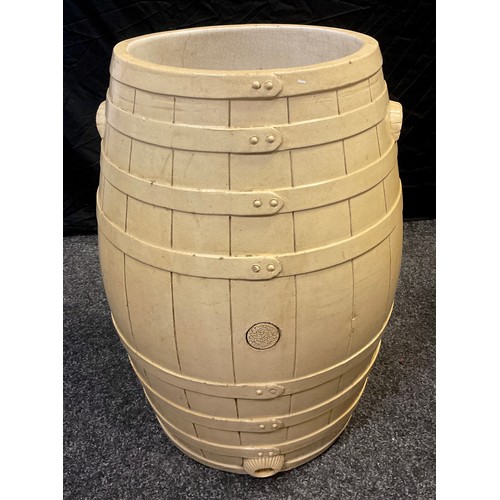 60 - A large Victorian stoneware Butcher’s Ox Tongue pickling barrel, 66cm high x 49cm diameter.