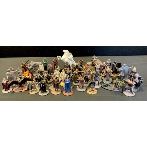 105 - Lord of the Rings - 55 NLP cast painted metal character models, Gandalf on Shadowfax, Warg Rider, Ba... 