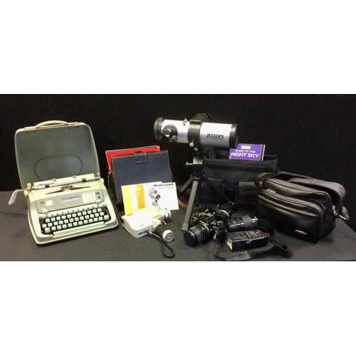 109 - A Praktica  BC-1 Electronic SLR 35mm camera body, 70-210mm and 70mm lens,  cine camera,  portable He... 