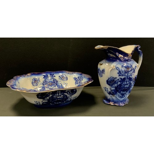 113 - Victorian wash bowl and jug,34cm high, c.1900