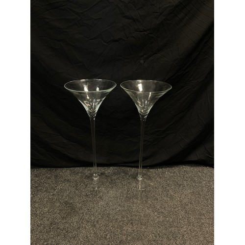 118 - Interior design - a pair of large decorative cocktail glasses, 70cm high; etc (4)