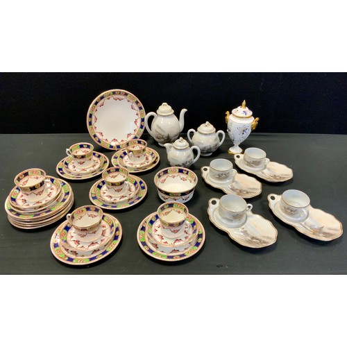 121 - Ceramics - Chinese egg shell tea service for four including; teapot , sugar bowl, milk jug for tea c... 