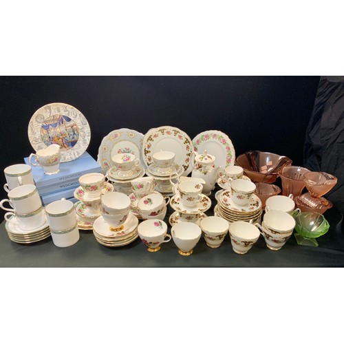 151 - Mid century tea sets including; five Noritake tea cups and saucers, a Coalclough tea set for four in... 