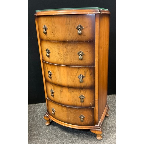 163 - A Victorian mahogany demilune side table, carved cabriole fore leg, shaped undertier, 71cm high, 91c... 