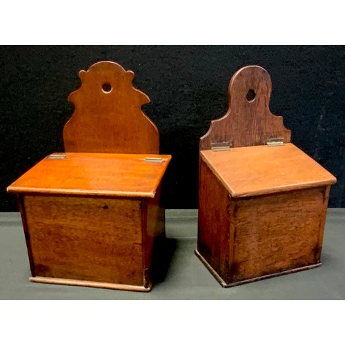 164 - Two 19th century wall hanging candlestick boxes (2)