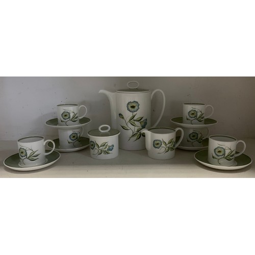 94 - A Susie Cooper 'Katina' coffee service for six comprising of; a coffee pot, sugar bowl, milk jug, si... 