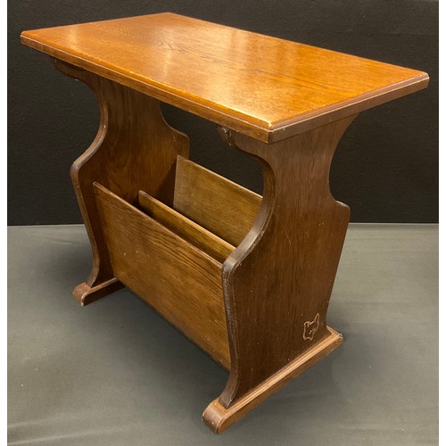 63A - A Foxman canterbury magazine table, 51cm x 56cm x 31cm