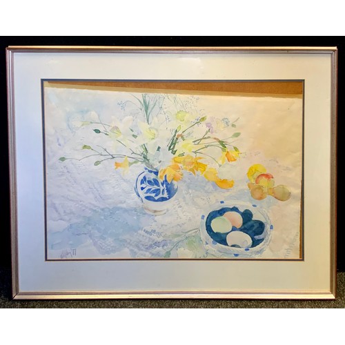 221 - ** King?
Still Life
signed, dated 1987, watercolour, 55cm x 77cm