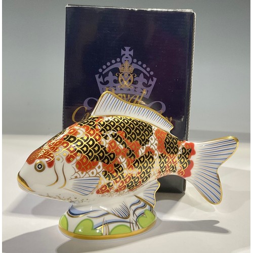 2 - A Royal Crown Derby paperweight, Koi Carp, exclusive limited edition, 78/1,000, hand signed in gold ... 