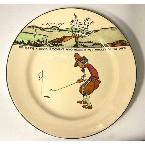 22 - Golfing Interest - a Royal Doulton Series ware plate, He Hath a Good Judgement Who Relieth not Wholl... 