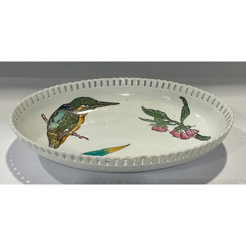34 - A Minton Aesthetic Movement Naturalist oval dish, designed by William Stephen Coleman (1829 - 1904),... 