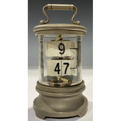 40 - An Ever-Ready Chronos cylindrical flip ticket clock, 16cm high