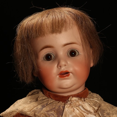 69 - A Johann Daniel Kestner (JDK, Germany) bisque head and painted composition bodied doll, the bisque h... 