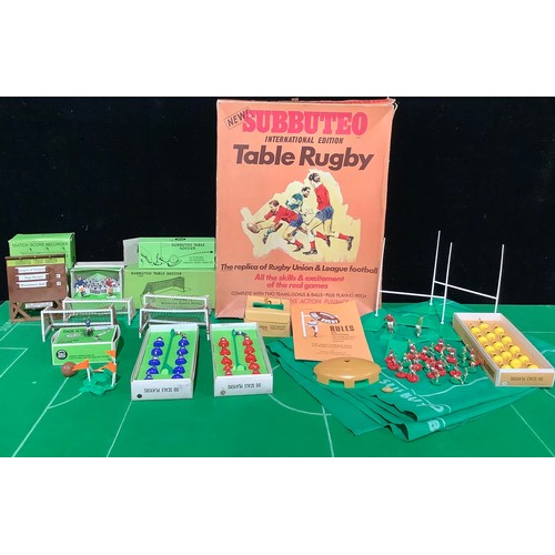 75 - Toys & Juvenalia - a Subbuteo International Edition Table Rugby, boxed; a set of OO scale Table Rugb... 