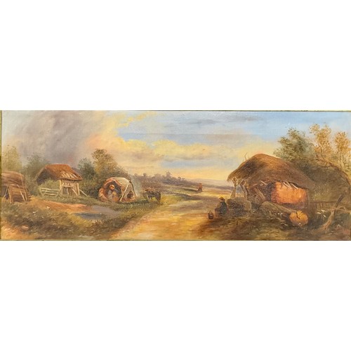 84 - English School (late 19th century)
Gypsy Encampment
oil on canvas, 24cm x 65cm