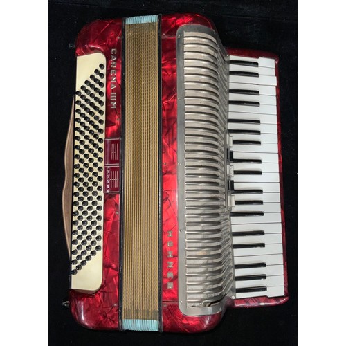 332 - A continental piano accordion, Hohner, Carena IIIM, carry case