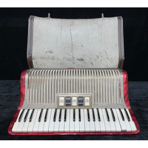 332 - A continental piano accordion, Hohner, Carena IIIM, carry case