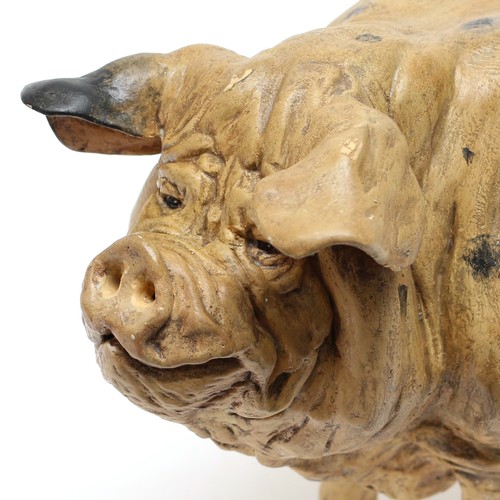 438 - Advertising - a painted composite model of a Pig, probably a butchers shop display model, 50cm long