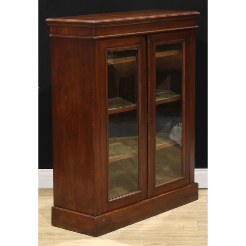 219 - A Victorian walnut library bookcase, 110cm high, 88cm wide, 34cm deep, c.1880