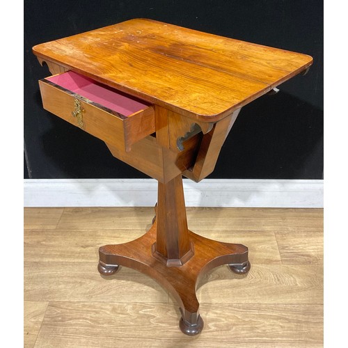 310 - A William IV rosewood work table, 80.5cm high, 65.5cm wide, 43.5cm deep, c.1835