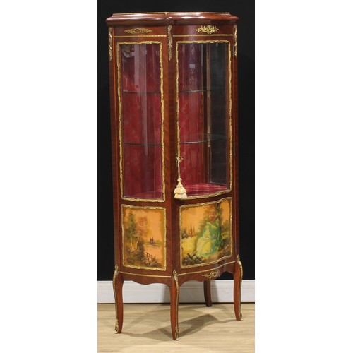 311 - A Louis XV style gilt metal mounted vitrine, 151cm high, 67cm wide, 36cm deep