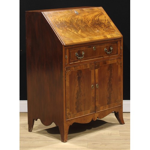 408 - A George III Revival mahogany bureau, 106cm high, 76cm wide, 46cm deep