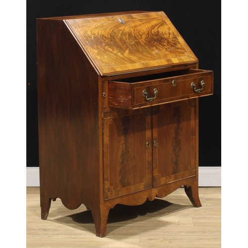 408 - A George III Revival mahogany bureau, 106cm high, 76cm wide, 46cm deep