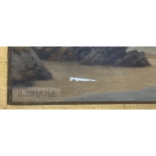 606 - Henry Cheadle (1852 - 1910)
Sandy Shore
signed, oil on board, 14cm x 22cm; 
a decorative picture in ... 