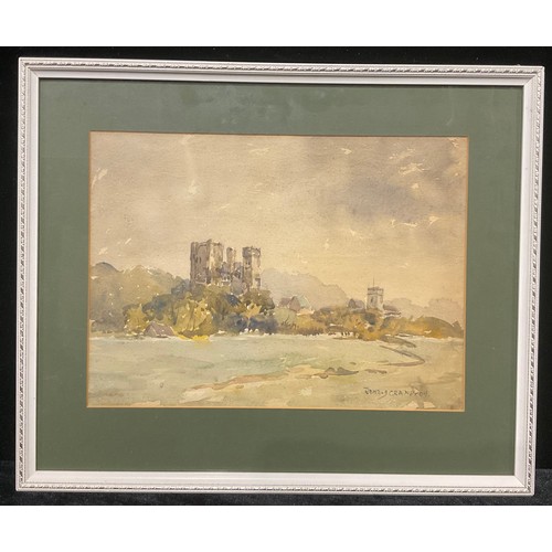 612 - Ronald Crampton (1905 - 1985)
Village with Castle Ruins
signed, watercolour, 25.5cm x 35cm