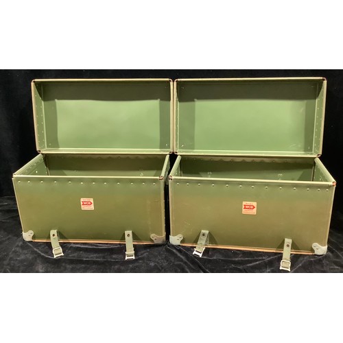 645 - A pair of khaki green trunks, 