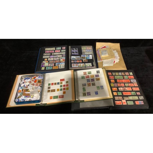 698 - Stamps - a box of material including Russian collection, two large all world albums, two stamp album... 