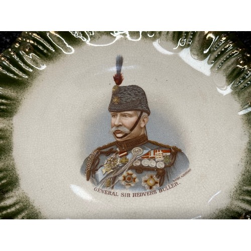 718 - WW1 British and Boer War Commemorative tranfer printed plates featuring Lord Kitchener, General Sir ... 