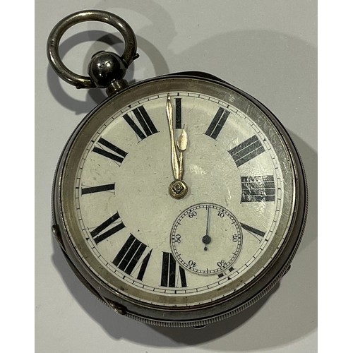 733 - A silver fusee pocket watch, H.J. Rudelsheim, Wolverhampton, Chester 1892