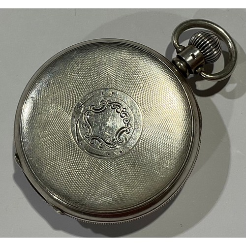 746 - A silver open faced pocket watch, top winding, Birmingham 1928