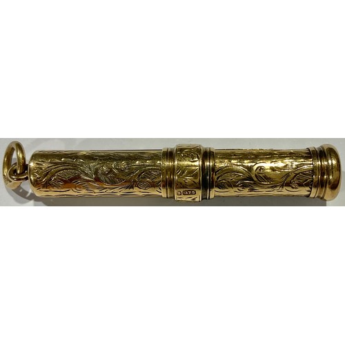 802 - An Edwardian 9ct gold propelling pencil, Chester 1901, 9.2g gross