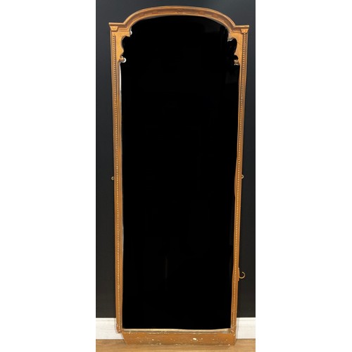 812 - A 19th century giltwood full-length dressing mirror, 182cm high, 68cm wide, c.1880