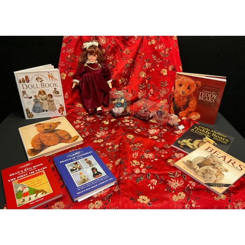 26 - Toys and Juvenalia - a Lenci Torino Auburn haired doll;  miniature Teddy Bears by Tina Richardson, '... 